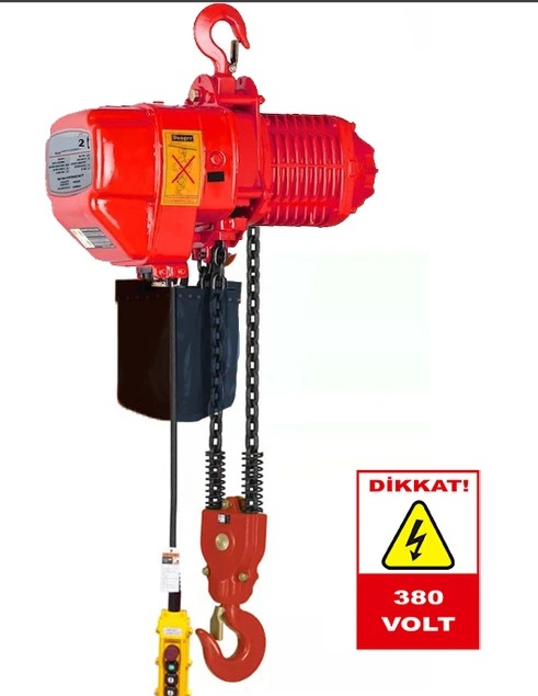 2 Ton 6 Mt Zincirli Elektrikli Vinç Sabit